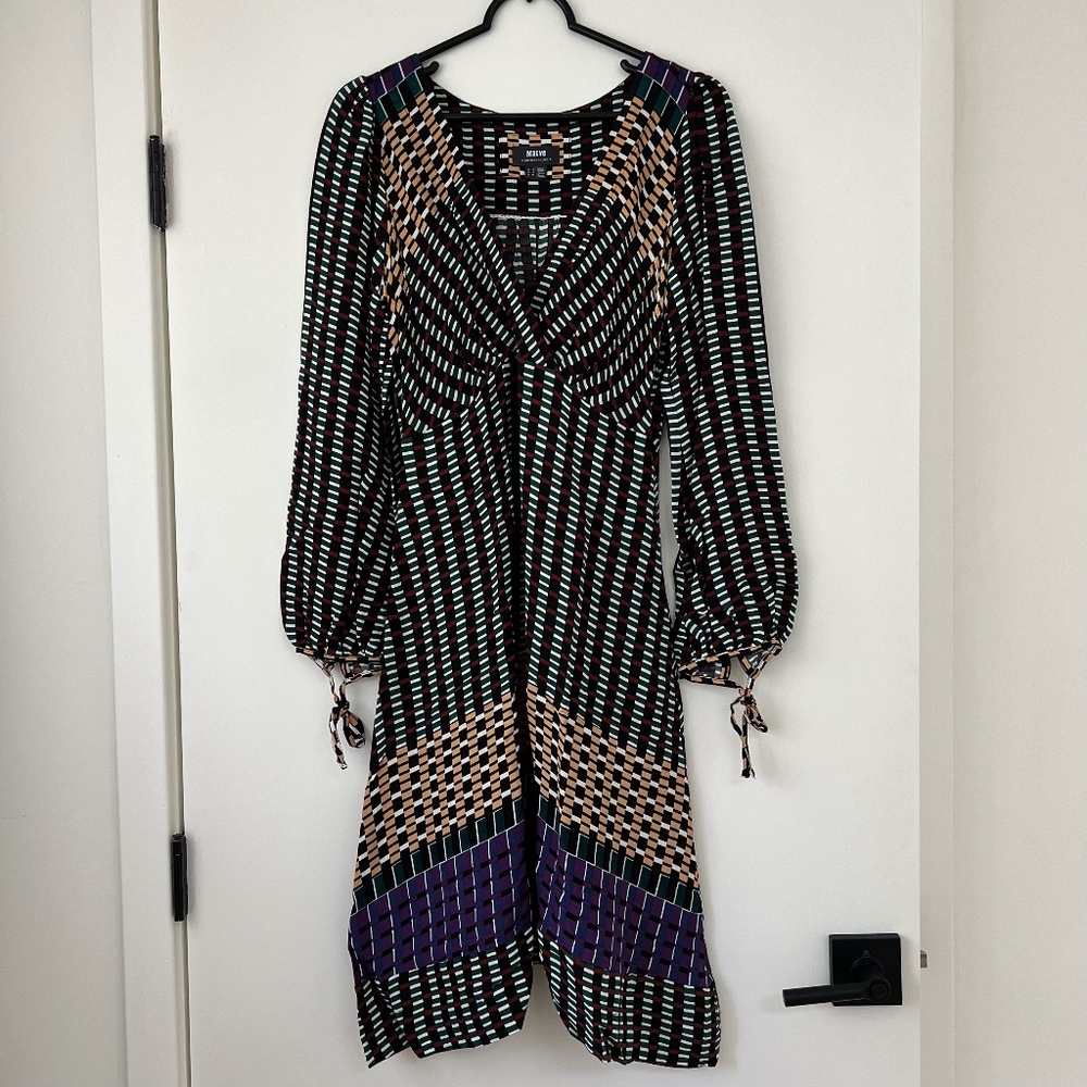 NWOT Anthropologie Maeve | Op-Art Geometric Print Midi Dress Tunic Size 2